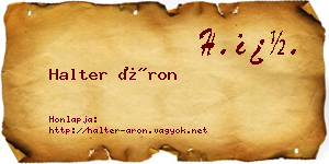 Halter Áron névjegykártya